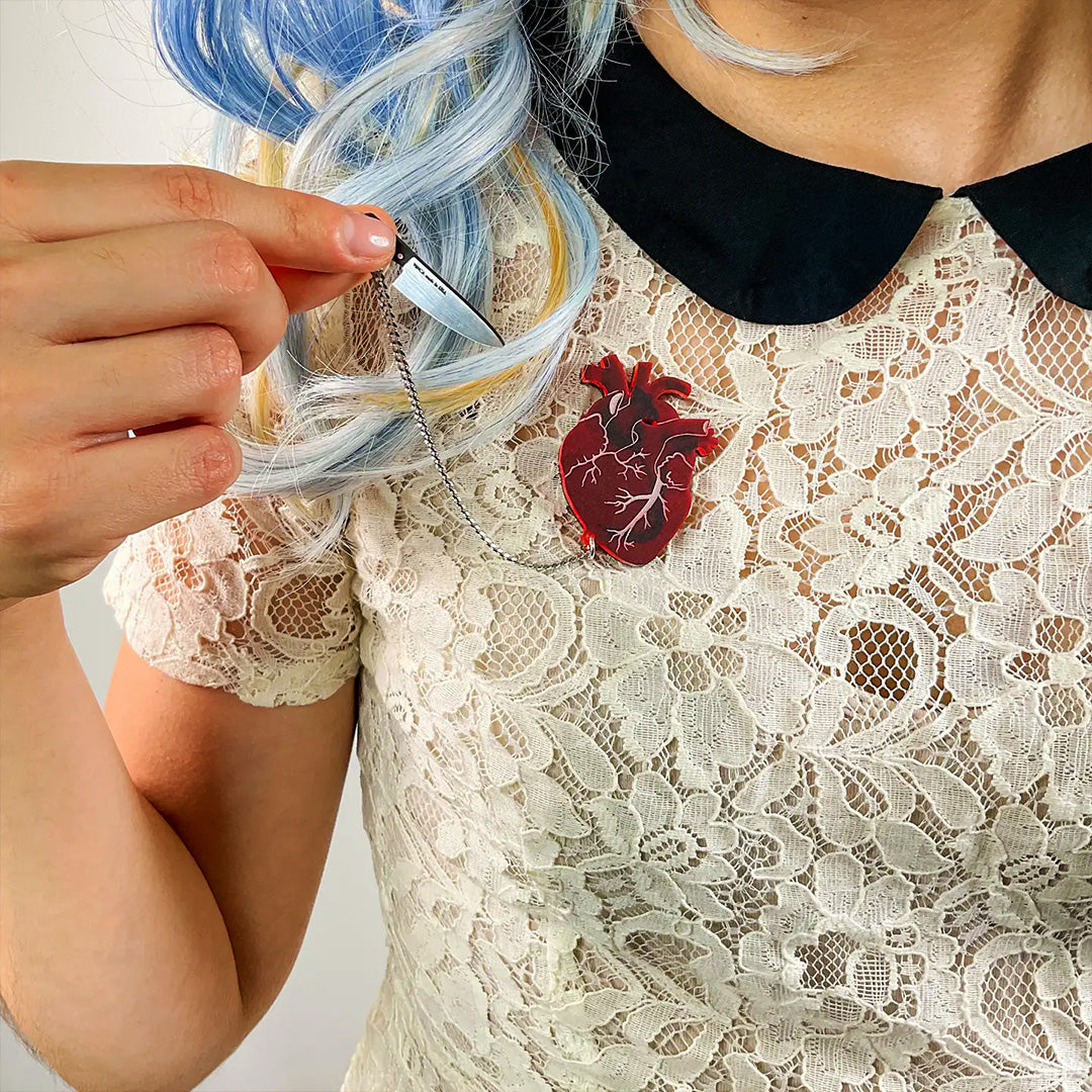 Heart of Aghast Brooch (Frosted Red)