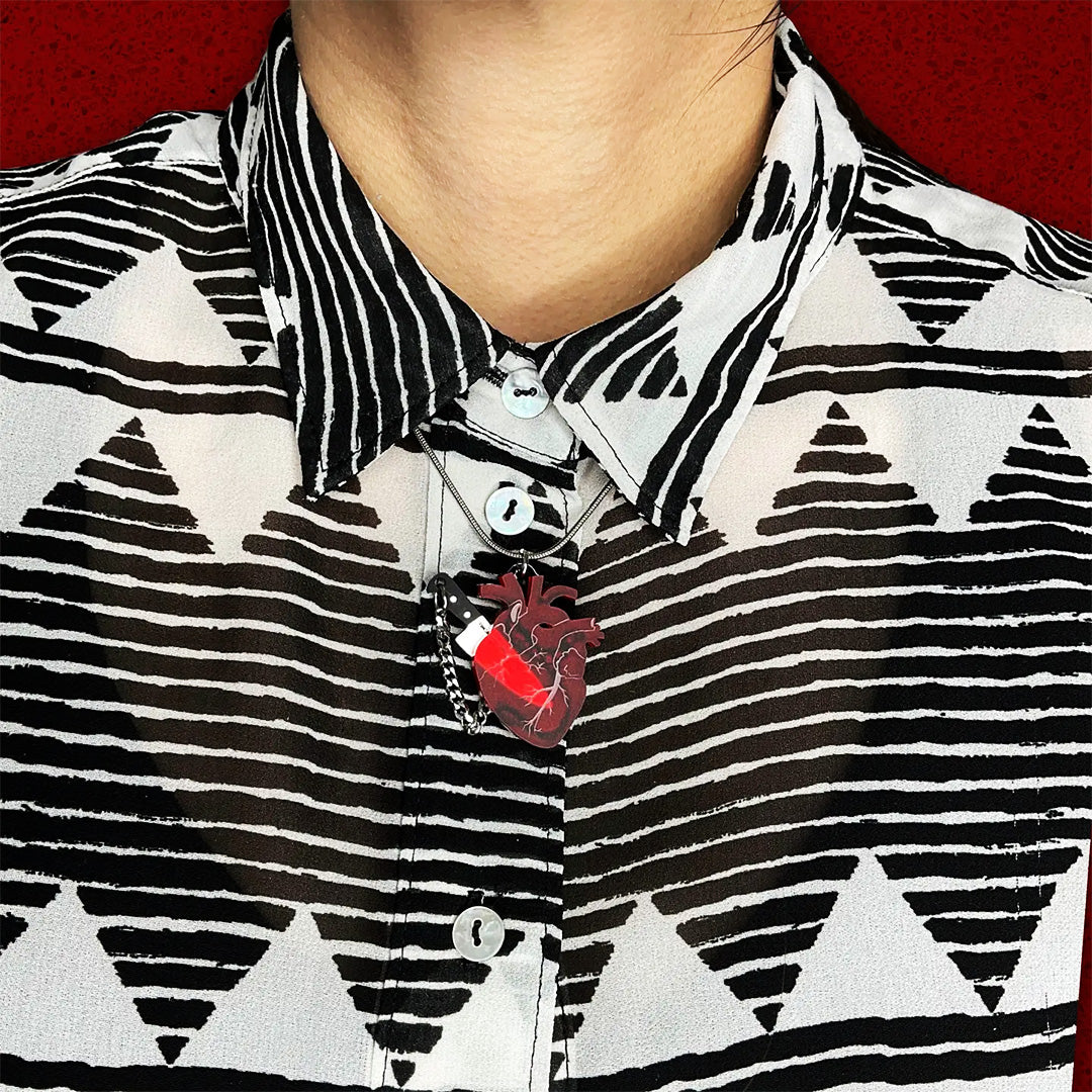 Chopped Heart Necklace